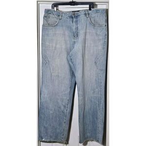 Vintage Rocawear Wide Leg Jeans Men's 40x34 Light Wash‎ Embroidered Y2K Hip Hop